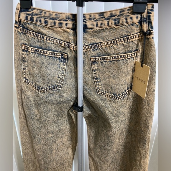 Machine Pour Neuf Mode Size 3/28 High Rise Washed wide Leg Blue & Peach - Picture 3 of 5